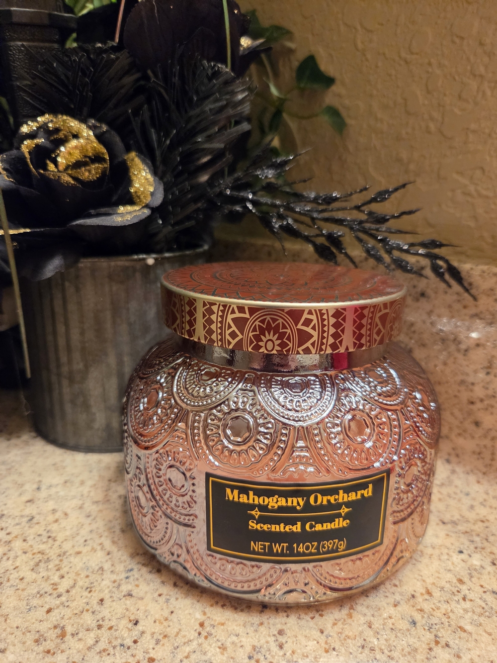 Mahogany Orchard Scented Candle in Decorative Jar
